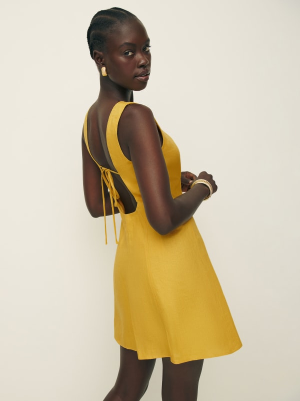 Amorette Linen Dress - Sunflower